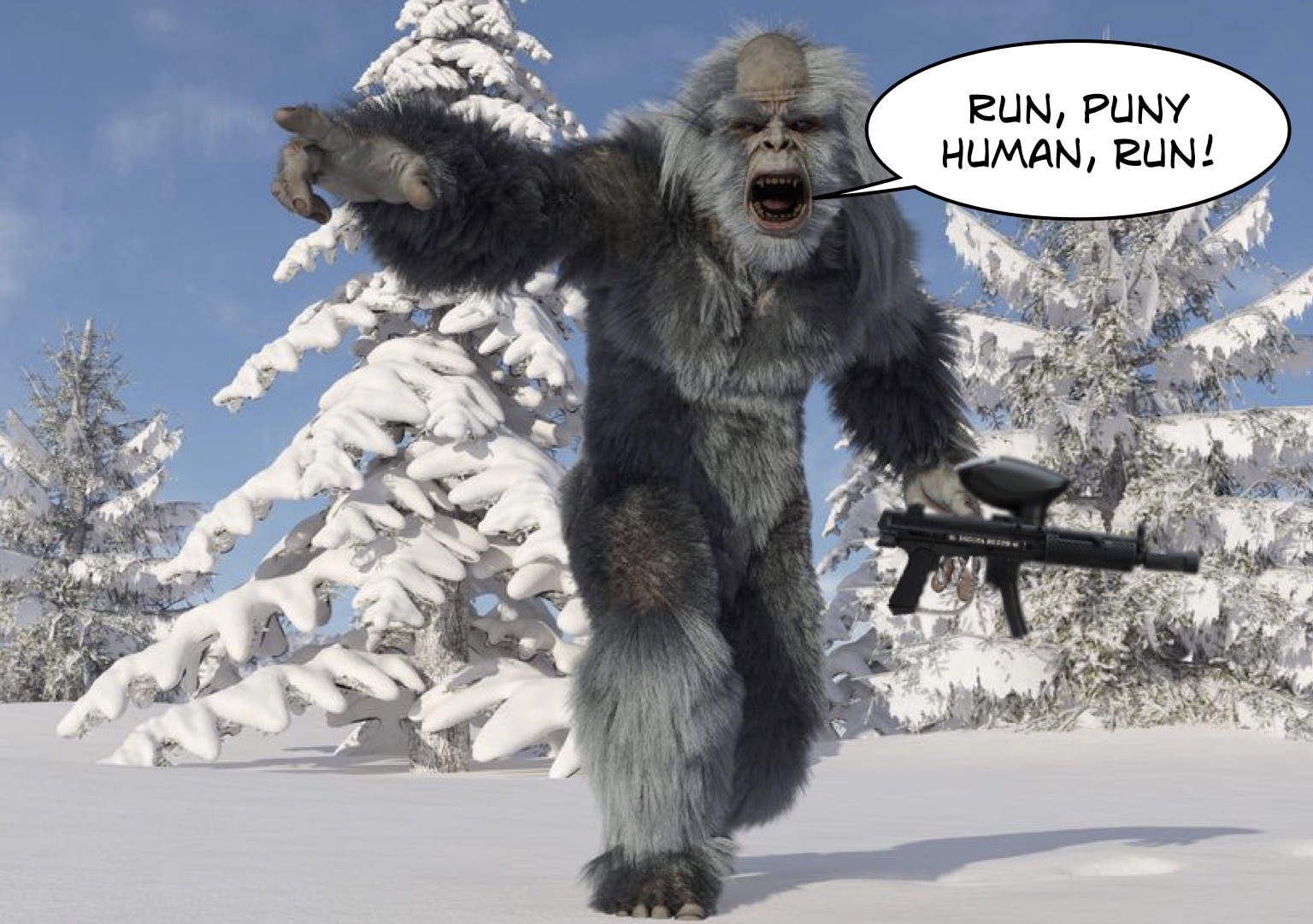 paintball yeti yelling